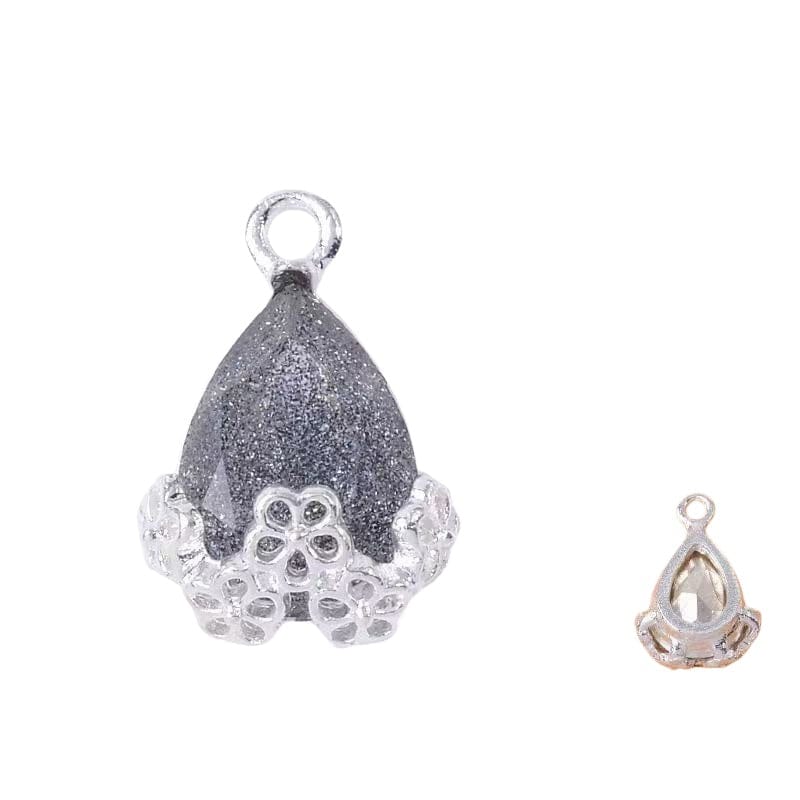 10pcs Diamond Droplets-Silver Base2