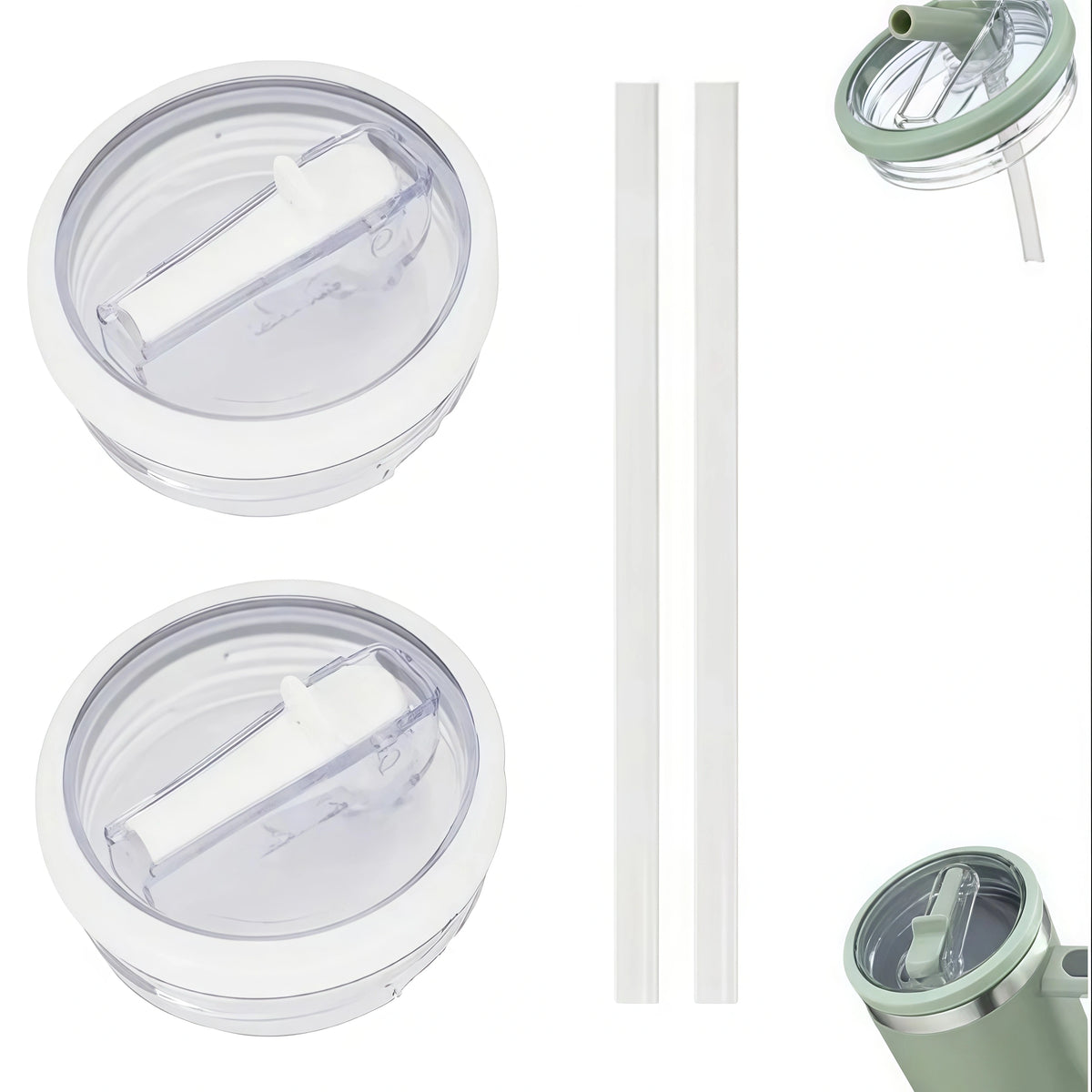 2 PCS 40oz Replaceble Tumbler Flip Straw Lid Replacement Fit for HydroJug Traveler