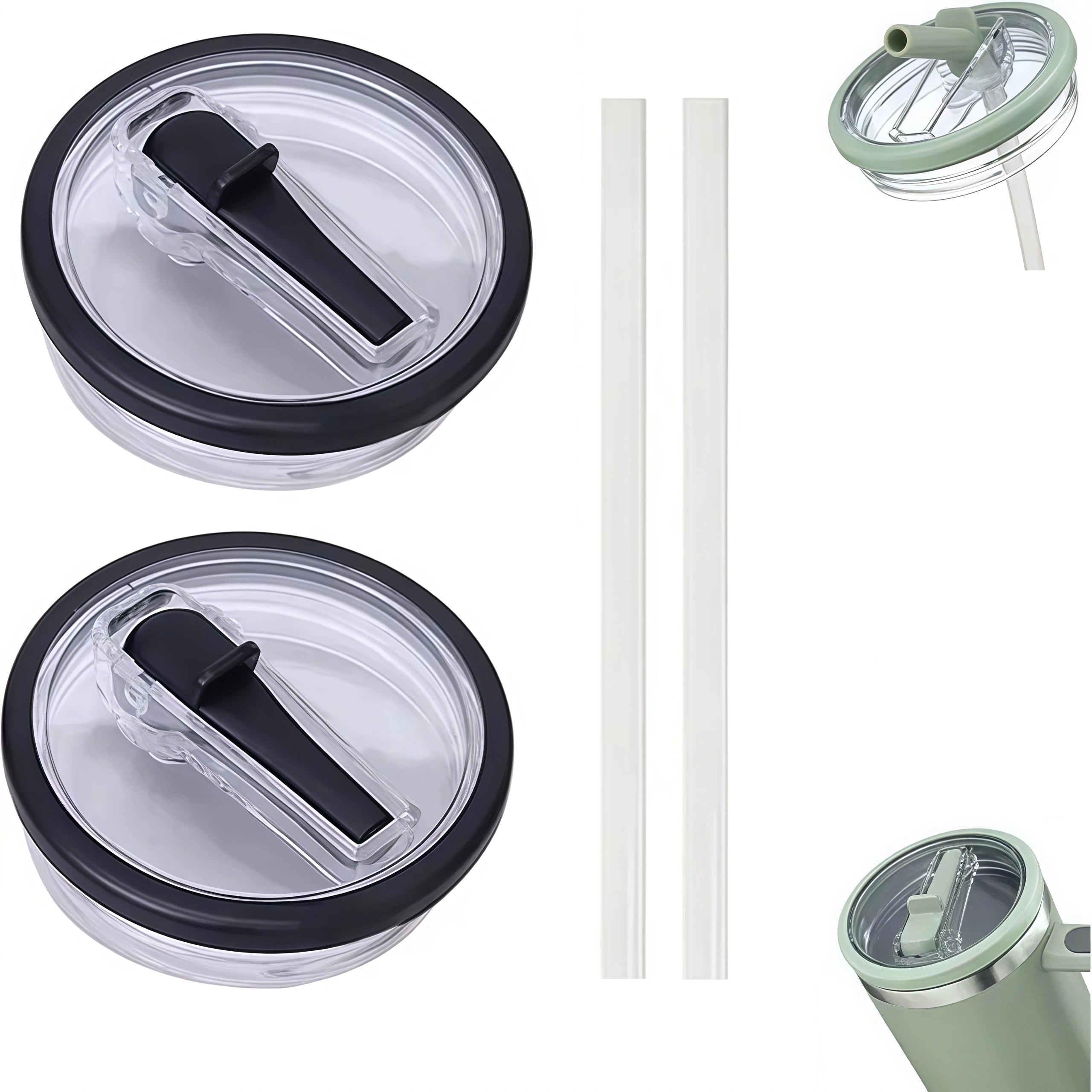 2 PCS 40oz Replaceble Tumbler Flip Straw Lid Replacement Fit for HydroJug Traveler