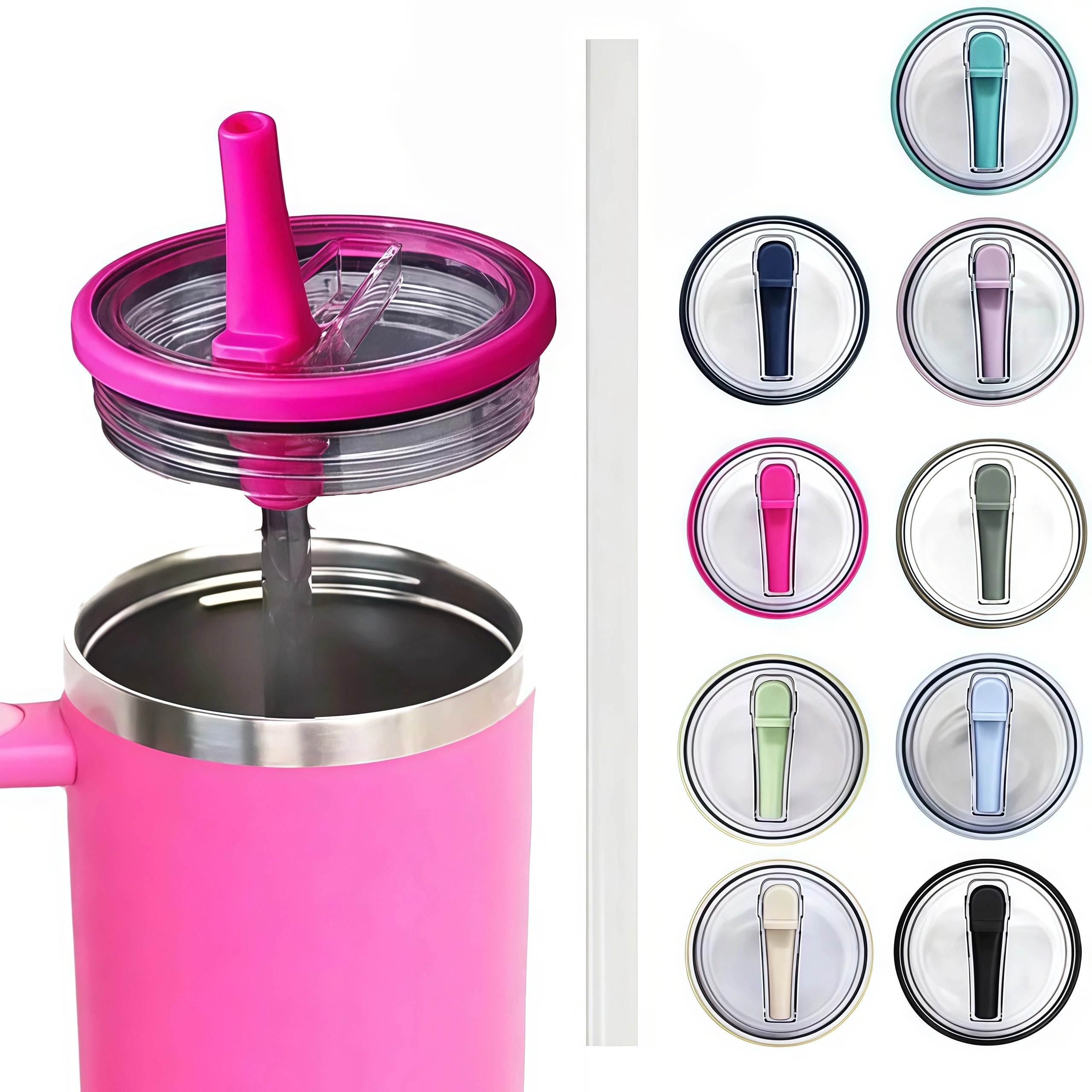 2 PCS 40oz Replaceble Tumbler Flip Straw Lid Replacement Fit for HydroJug Traveler